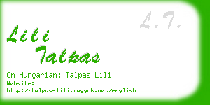 lili talpas business card